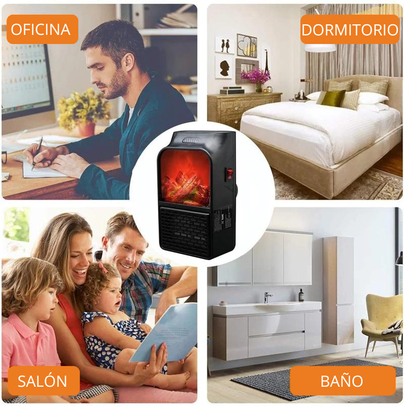 Calefactor Eléctrico Portátil Enchufable con Mando a Distancia – Calor Instantáneo y Seguro