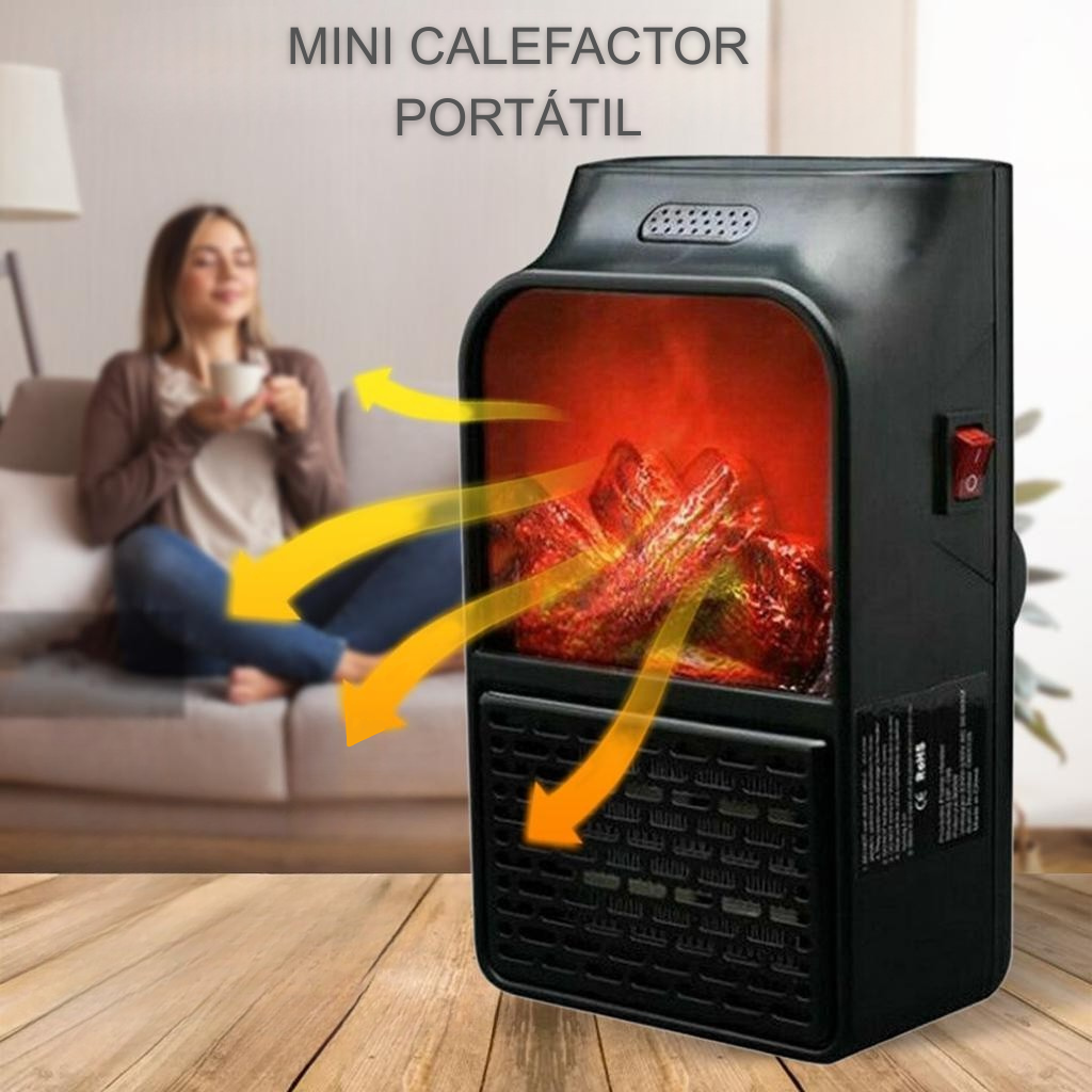 Calefactor Eléctrico Portátil Enchufable con Mando a Distancia – Calor Instantáneo y Seguro